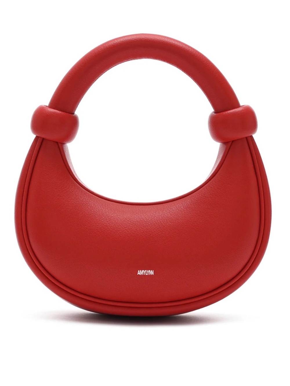 Amylynn KYOTO Red leather cross body Crescent Bag